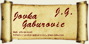 Jovka Gaburović vizit kartica